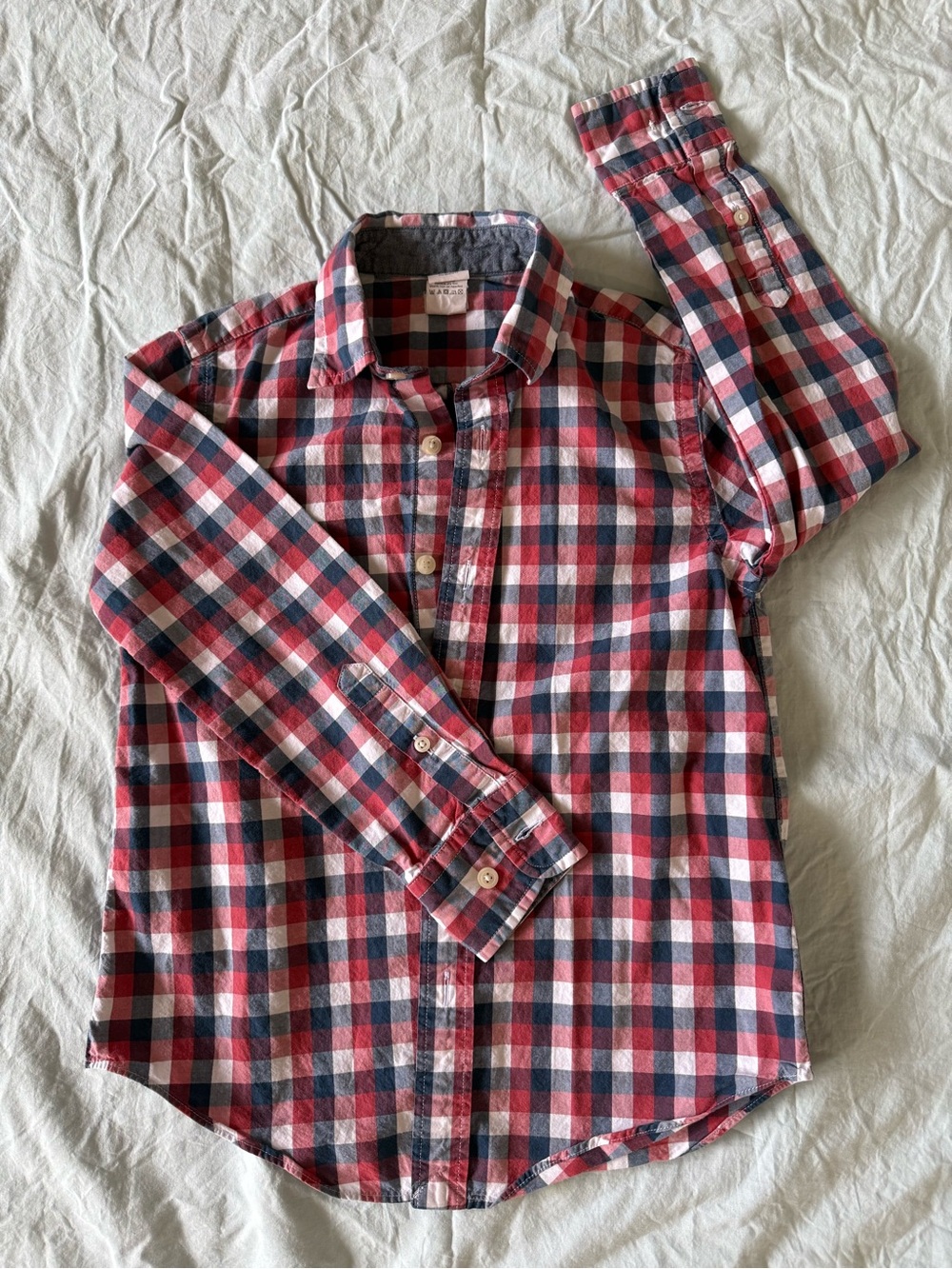 Crewcuts Red, Navy & White Check Button-Down Shirt